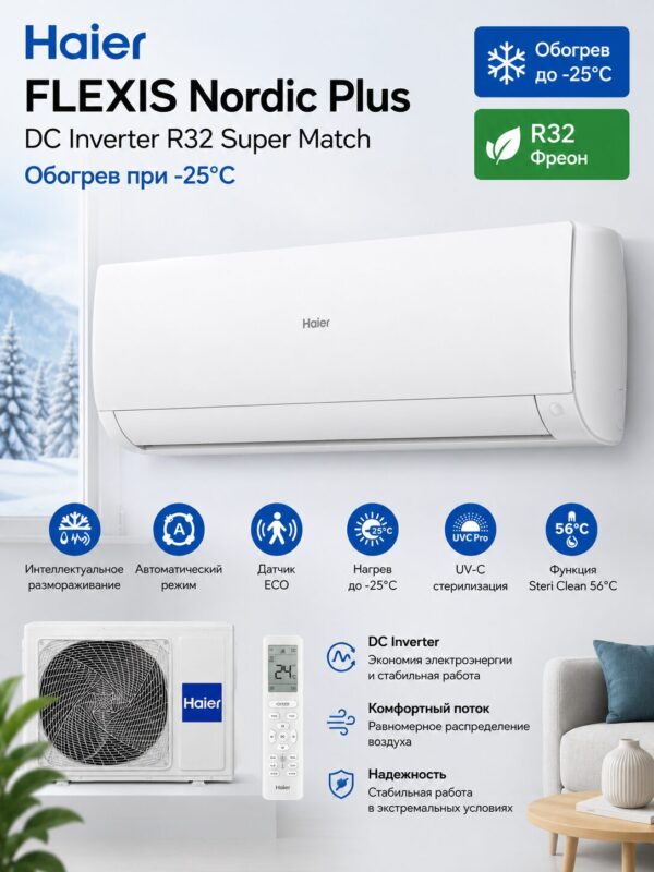 Haier FLEXIS Nordic Plus DC Inverter R32 Super Match